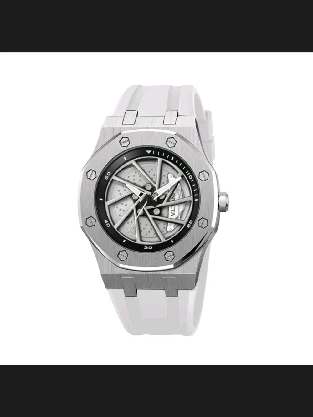 Invicta White Stainless Steel Sport Watch 42mm